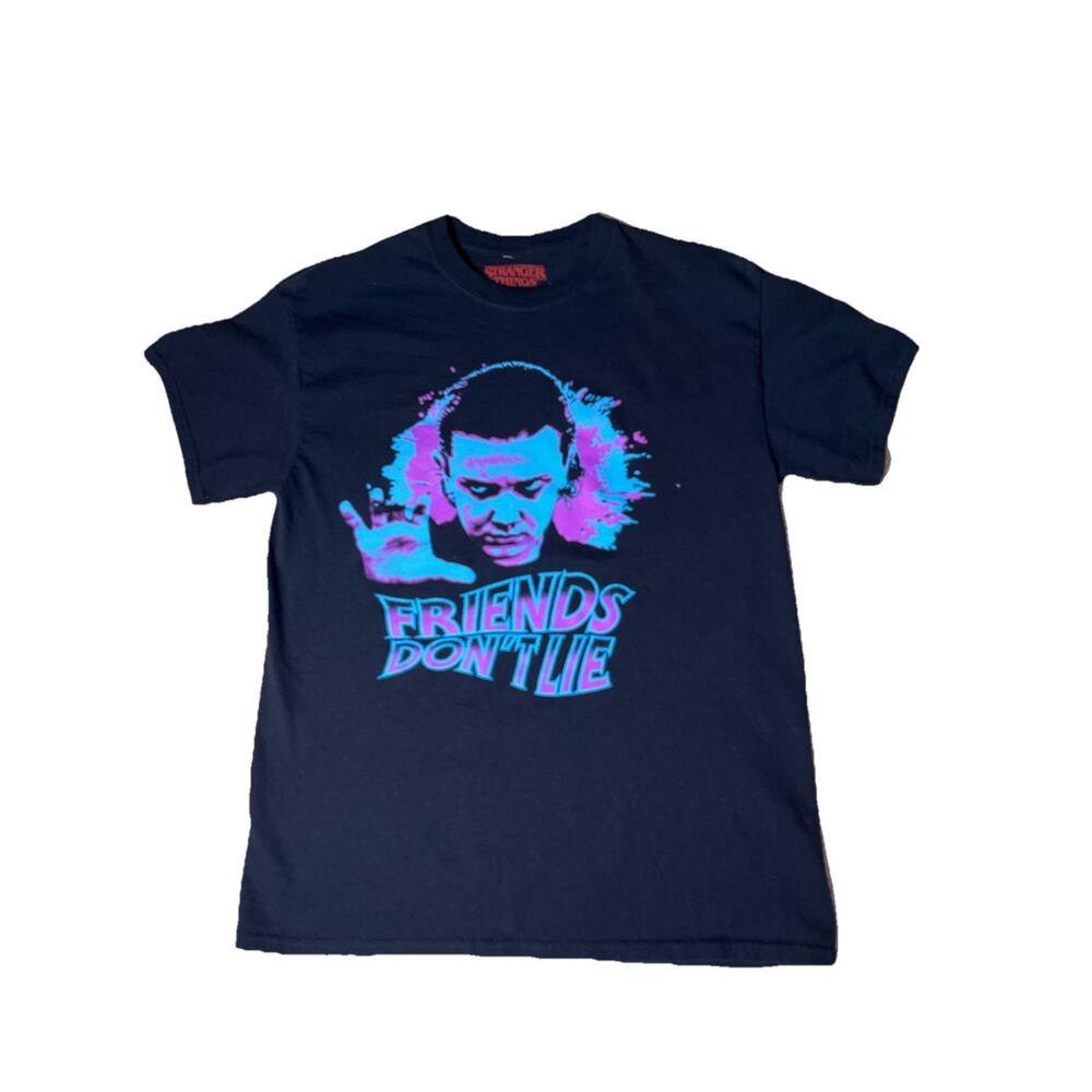 Stranger‎ Things Friends Dont Lie T-Shirt Size Adult M in Black/Purple